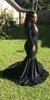 Sexy Elegant Black Girl Robes de bal robes de soirée robes formelles Sirène manches longues vneck robe de concours avec paillettes7977359
