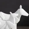 Vit Keramik Hästkrig Häst Heminredning Hantverk Rumsdekoration Keramisk Ornament Porslin Animal Figurines Dekoration