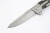 High End Flipper Kniv S35VN Stone Wash Blade Carbon Fiber + TC4 Titan Alloy Handtag EDC Pocket Folding Knives Nylon Case