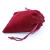 20pcslot Jewelry Bag Velvet Pouch Gift Bags With Drawstring Jewellery Packaging Whole Jewelry Pouches1624699