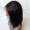 Perruques brésiliennes courtes de cheveux humains avant de lacet avec des cheveux de bébé pré-épilés brésiliens droits cheveux humains Bob avant de lacet perruques pour les femmes noires