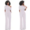 Jumpsuit feminino sexy macacão de verão meia manga deve macacões macacões sólidos bodycon elegante bodysuit larga legging calças