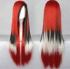 Parrucche per capelli cosplay da donna lunghe dritte multicolori nere bianche rosse + cappuccio