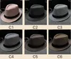 30 colores Panamá Color puro sombreros y patrón a cuadros Jazz sombrero algodón línea verano suave moda Stingy Brim gorras para el sol
