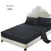 Conjunto de roupa de cama familiar com 4 peças, incluindo lençol com elástico para cama, lençol plano, duas fronhas, conjunto de cama simples suave para a pele 172L