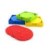 Silicone Drink Coasters Set of 6 Non-Slip Round Square Soft Coaster Rubber Cup Pad Mats Silicone Placemats Tabletop Protection Easy to Clean