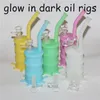 Nuovo arrivo Mini silicone dab rig Glow In Dark Silicone Water Pipe bong in vetro tubo dell'acqua in silicone barrel rig