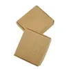 50 pièces 555515 cm boîte de rangement cadeau en carton marron pliable petit paquet de carte de bijoux boîtes en carton Kraft 2034459