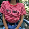 Neue Sommer Frauen Tops Oansatz T-Shirt Kurzarm Gestreiften T Shirts Tees Blusas Femininas Drop Verschiffen S M L XL plus Größe