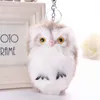 Mise à jour oiseau hibou porte-clés mousqueton Imitation cheveux de lapin en peluche jouet porte-clés porte-clés sac accroche porte-clés