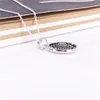 Collar de encaje floral de la margarita auténtica plata de ley 925 con zirconia cúbica clara DIY joyería fina collar 390383-60 encanto