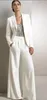 Tailleur pantalone bianco a maniche lunghe con paillettes per la madre della sposa con giacca tre pezzi tailleur pantalone per la madre dello sposo BA9205