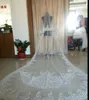 Melhor venda de véus de casamento de marfim branco 3 metros longos véus lace applique cristais de duas camadas comprimento da catedral barato véu nupcial imagem real