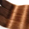 Extensiones de cabello humano Ombre brasileño peruano malasio Straight Two Tone Brown Blonde 4/30 # Ombre Armadura de cabello 3 paquetes