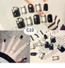 24pcs / ensemble brillant faux ongles brillant sexy mignon faux ongles courts longs