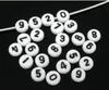 500 PCs Misturados Números de Acrílico Branco Spacer Beads 7mm Rodada Craved Números Beads Para Fazer Jóias Frete Grátis