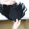 human hair ponytail 120g Clip in afro puff kinky curly drawstring ponytails hair extension for black women free shipping