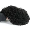 Afro Kinky Krullend Echt haar Trekkoord Paardenstaartverlenging Krullend haar Braziliaanse Maagd Clip 100% Echt haar Paardenstaart haarstukje 120g