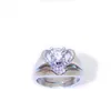 Kubieke zirkonia diamanten ring hart liefde ring engagement trouwringen set verlovingsringen voor vrouwen mode-sieraden vrouwen ringen 080380