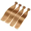 brasiliansk rak mänskliga hårbuntar blond färg 27 hårväv 3 stycken 1030 tum
