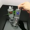 Курящая труба мини -кальян стеклянные бонги красочная металлическая форма двойной перегородки фильтрованная стеклянная водяная труба