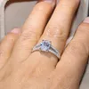 Gioielleria di moda Lusso Eterno 2 ct Topazio CZ 10KT Oro riempito GF Diamante simulato Anello di fidanzamento per matrimonio per donna Sz 5-11