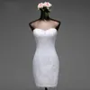 Vestidos de vestido de casamento de desconto de moda com trens destacáveis ​​lace tulle fita arcos espartilho back queretheart branco marfim barato