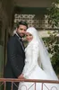 2018 Arabic Islamic Muslim Wedding Dresses Said Mhamad Lace Winter Bridal Gowns Long Sleeves High Neck Midwest Pakistani Abaya