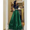 Sexy Sweety Two Pieces Arabic Evening Dresses Ball Lace Long Sleeve Black Plus Size Saudi African Prom Party Women Gowns Formal Wear HY4148