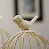 Vintage kuş kafesi mum tutucusu retro altın fırçalanmış bitirme dekoratif kuş kafesleri ev düğün partisi siyah beyaz