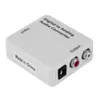 Freeshipping Weißer kompakter digitaler optischer Toslink-Koax-zu-Analog-R/L/RCA-Audiosignal-Konverter-Adapter mit USB-Stromkabel, Glasfaserkabel