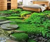 Bakgrundsbilder för 3d grön natursten stig vardagsrum sovrum golv kakel golv 3d stereoskopisk tapet