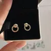 Classic design 925 Sterling Silver Circle Stud Earring with Original box for Perpetual P Crystal Earrings with logo1251211