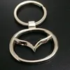 19 Arten von Auto Logo Marke FSHION Kleines Metall Keychain Schlüsselanhänger Auto Schlüsselanhänger Ring für Opel Mazda Renault Volvo Ford Chevy Silberfarben
