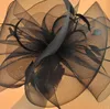 Exaggerated Large Bridal Hats Vintage Tulle Net Party Hat with Feather Stunning Black Formal Large Hats3057620