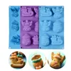 CORATED Creative Kitchen Baking Silicone Moulds 6 Cavities Christmas Tree Snowman Santa Claus Cake Molds Dessert Decorating1298354