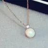 Korean Eleagnt Natürliche Süßwasser-Perlenkette Anhänger für Frauen als Geschenk Rose Gold überzogene Kettenhalsketten-Kragen-Zirkon Schmuck