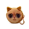 3D-afdrukken kat hond gezicht tassen cartoon handtas pluche mini coin portemonnees portefeuilles rits sleutel hoofdtelefoonhouder tassen