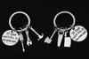 Letter Keychain Key Ring Hand Tools Hammer Screwdriver Wrench pendants Fashion Jewelry