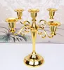 Metal Plated Candle Holders Silver Gold Black 3 Arms 5 Arms Zinc Alloy High Quality Pillar For Wedding Candelabra Candlestick Holder