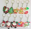 50PCS mixed 10 designs 5cm Santa Claus key chains Christmas gift soft pvc keychain KIDS TOYS Christmas tree ornaments