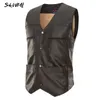 SUKIWML 2017 moda Vest Inverno Men Casual Chalecos Para Hombre velo Chaleco Hombre Coffee Colete For Men Aqueça Vest XL-3XL