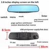 Hot M068 3.8 Inch 1080P HD 140 Angle Night Vision Car Rear View Mirror Camera Dash Cam Video Recorder Reverse Backup Car DVR free DHL