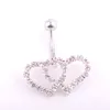 YYJFF D0335 Belly Button Rings Body Piercing Jewelry double heart clear