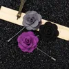 22 färger lapel blomma man kvinna camellia handgjorda brosch diameter 4cm män kostym sticka broscher pin grossist