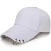 HT1737 Spring Summer Men Women Cap Solid Plain Black Pink White Snapback Cap Baseball Hats with Rings Adjustable Baseball Caps5725849