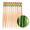 Colorful Head Bamboo Toothbrush Soft Bristle Tooth brush Small Brush Head Wood Handle Rainbow Color Brush Teeth Whitening Oral Hyg6658280