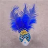 Popolare Mini Venezia Maschera di piume Magnete per frigorifero Italia Souvenir Ornamento Decorazioni per la casa Confezione regalo 6 colori 12 pz / lotto DEC252