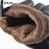 Gours Men039s gants en cuir véritable peau de mouton véritable noir écran tactile gants bouton marque de mode hiver chaud mitaines nouveau GSM06132990