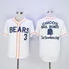 Mężczyźni Bad News Bears 12 Tanner Boyle 3 Kelly Leak Jersey 1976 Chico's Bail Bonds Movie Baseball Jerseys Biały czarny żółty rozmiar S-xxxl